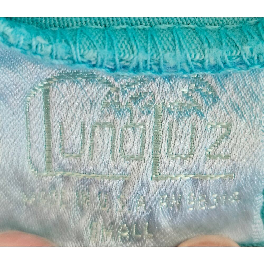 Luna Luz Dress Womens Small Blue Abstract Bubble Hem Artsy Lagenlook Midi - Picture 5 of 14